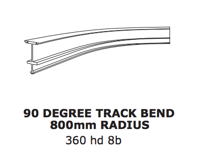 90 degree track bend 800mm radius 360 hd 8b